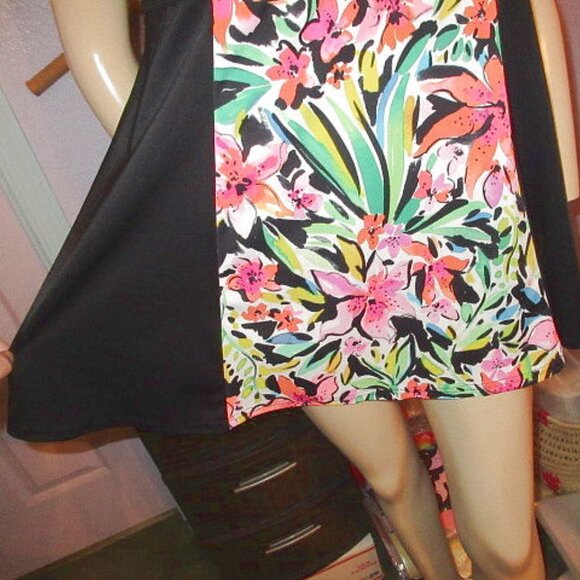 Fit 4 Ur Thighs Swim Dress Size 18W One Piece Airbrush Floral Slimming Minimizer - Picture 3 of 11